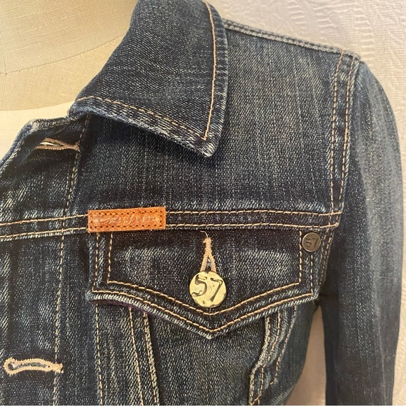 Chevignon 57 XXS/XS jean jacket dark blue preowned denim. EUC - Picture 3 of 9